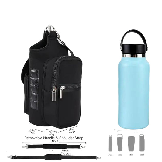Magnetic Water Bottle Holder Strap Gym Bag for Sport Sling Bag for Men and Women - Keep Your Items off the Dirty Gym Floor with Magnetic Water Bottle Holder